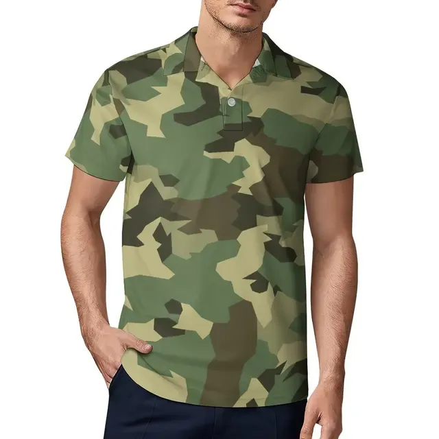 Classic Camo Polo Shirt | Cotton Casual Camouflage Military Short