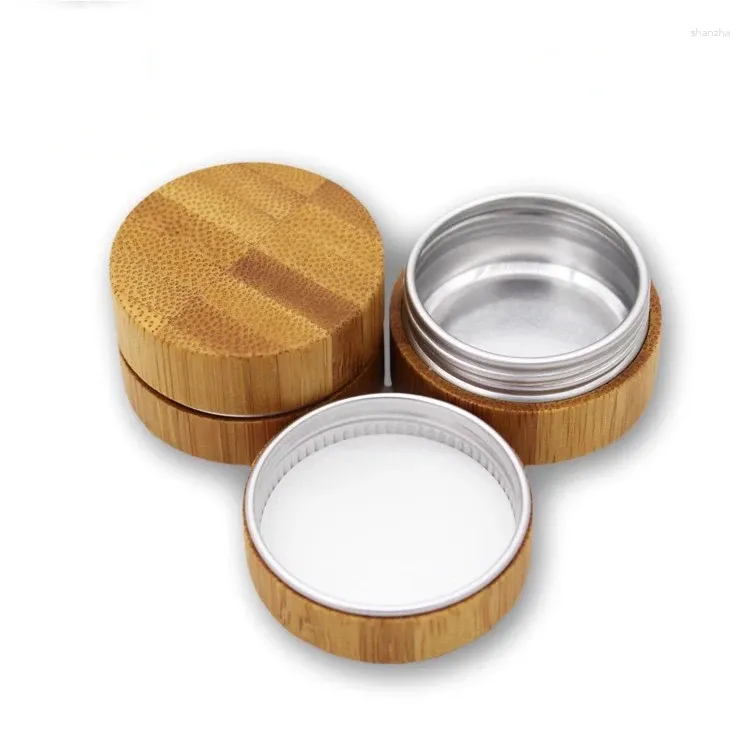 Garrafas de armazenamento 5g15g 20g 30g 50g 100g Frasco de creme de bambu Jar Máscara de arte de unha recarregável vazio caixa de recipiente de maquiagem cosmética