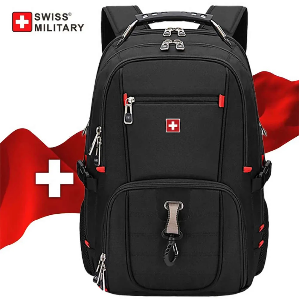 Wasserdichter Herrenrucksack 15,6/17 Zoll Laptop-Rucksäcke Schulreisetaschen Schweizer Stil Business-Rucksack mit großer Kapazität Mochila