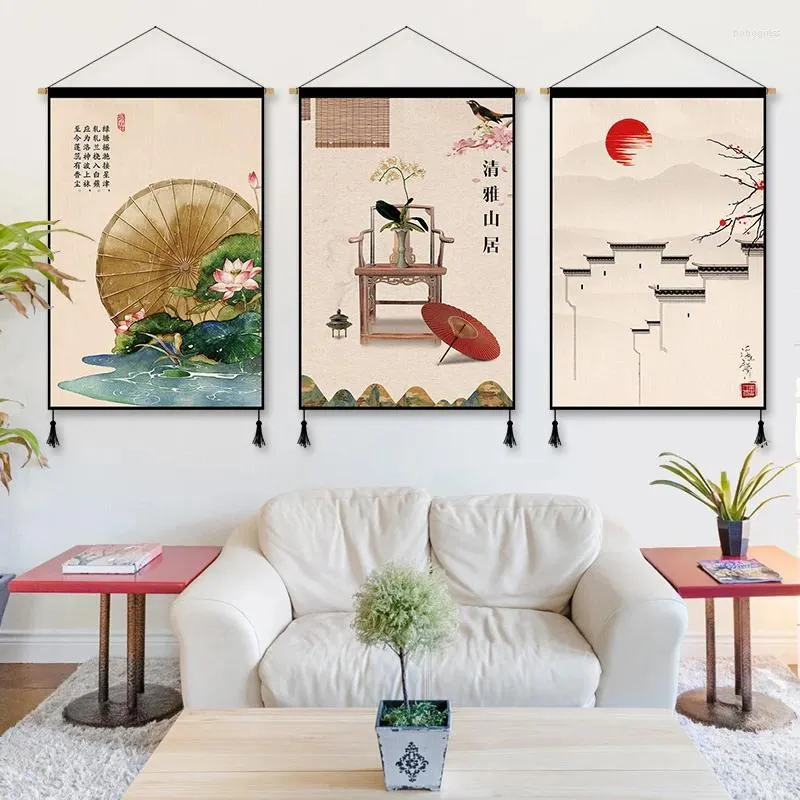 Wandtapijten Mysterieuze Oosterse Literatuur Oud Rijm Hangend Schilderij Chinese Literati Decoratief Woonstudeerkamer Theekamer Wandtapijt