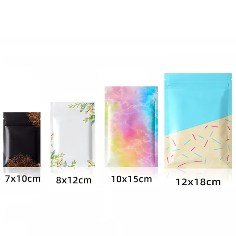 Customized Printed Smell Proof Aluminum Foil Zip Mylar Bags Food Safe Storage Heat Sealing Gifts Packaging Pouches Bag