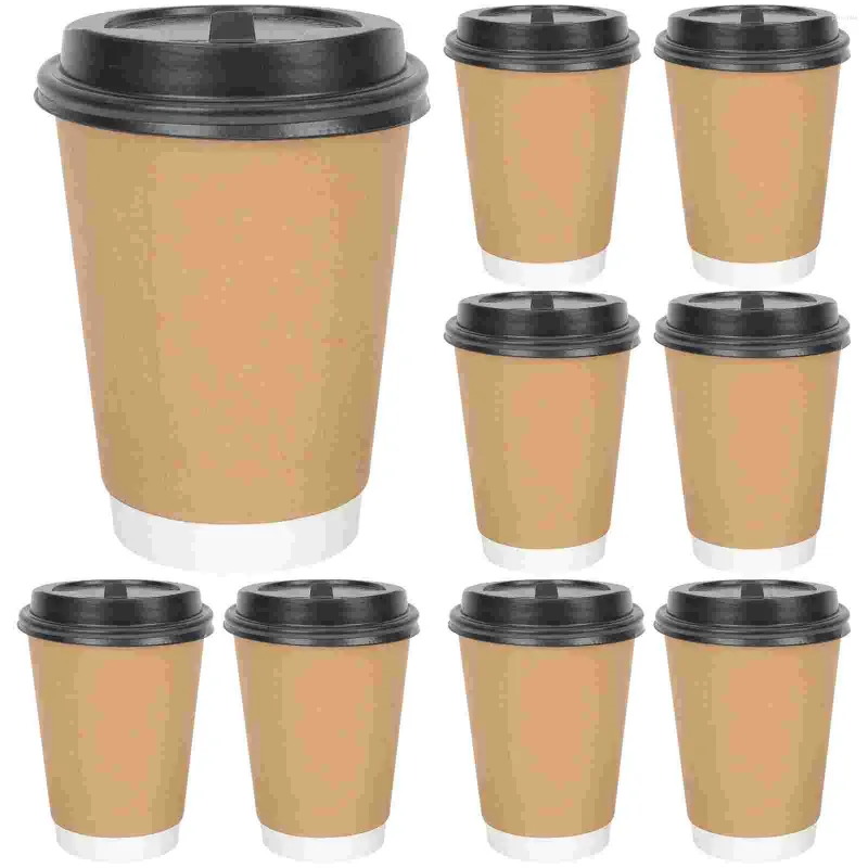 Disposable Cups Straws 100 Pcs Portable Espresso Cup Reusable Coffee With Lids Paper Practical Juice