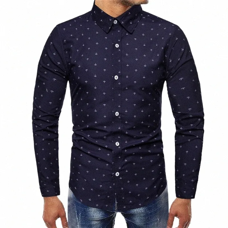 polka Dots Lg Sleeve Slim Fit Dr Shirt Mens Printed Dr Shirts Lg Sleeve Regular Fit Fi Shirt c1mO#