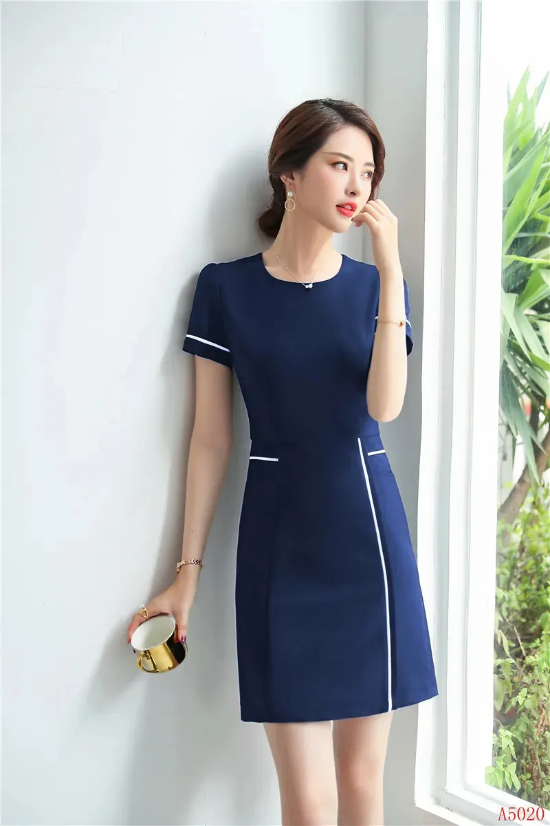 knee length dresses for ladies Women Authors A-Line Dress (With Waist Seam) Svaha USA