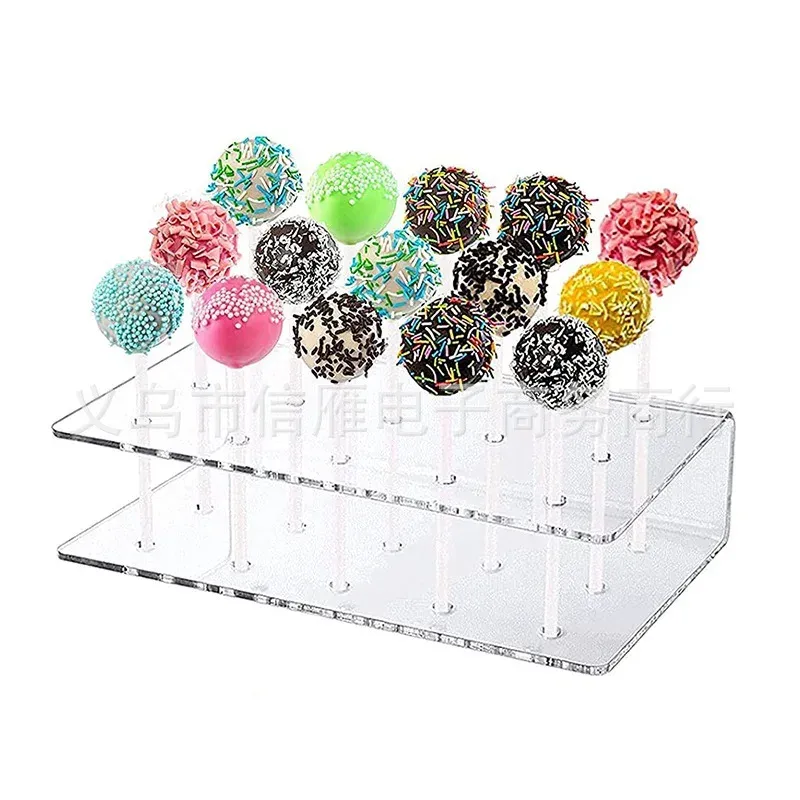 Présentoir à gâteaux et sucettes à 15 trous, support acrylique transparent et Durable, porte-bonbons pour fête de mariage, support à dessert d'anniversaire