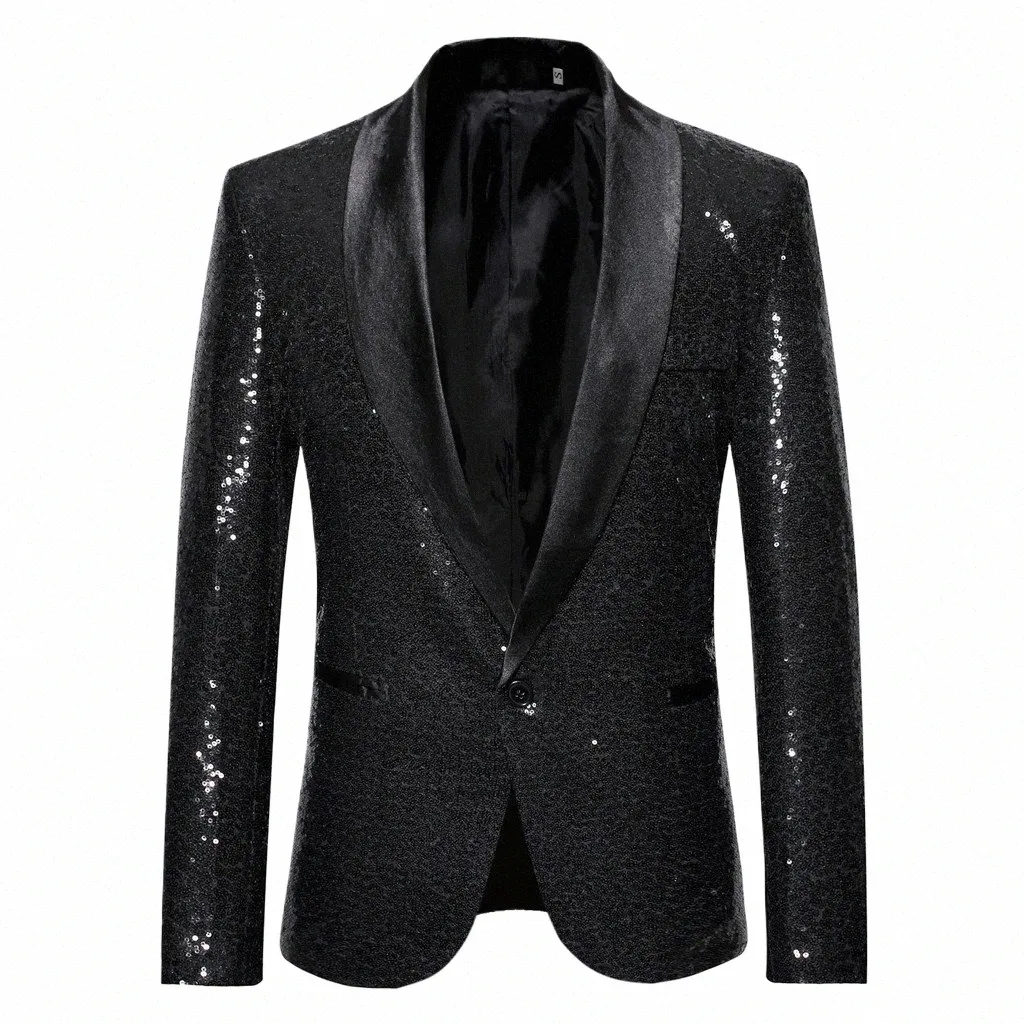 Männer Pailletten Blazer Designs Veet Gold Pailletten Anzug Jacke DJ Club Bühne Party Hochzeit Kleidung T1wa #