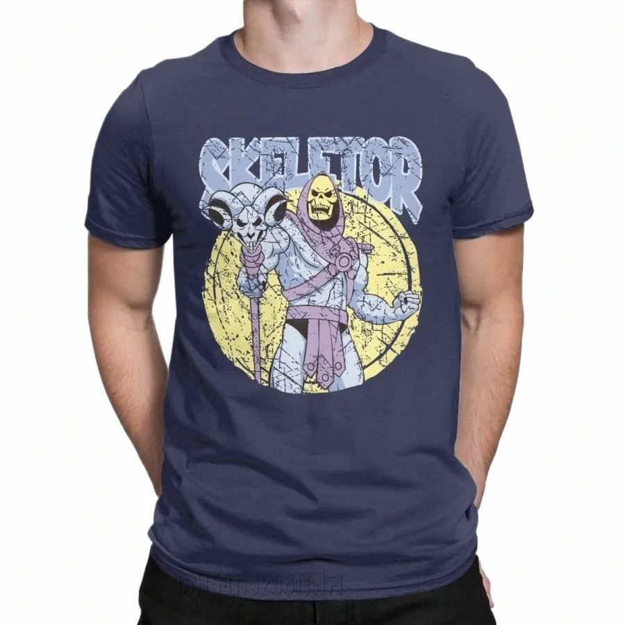 Мужские футболки He-Man And The Masters Of The Universe Skeletor Vintage 100% Cott Tees Классические футболки Топы с круглым вырезом I467#