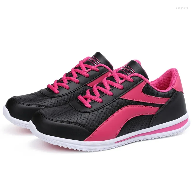 Casual schoenen dames lederen platform mode effen kleur dikke hak sneakers platte sportontwerper Zapatillas Mujer