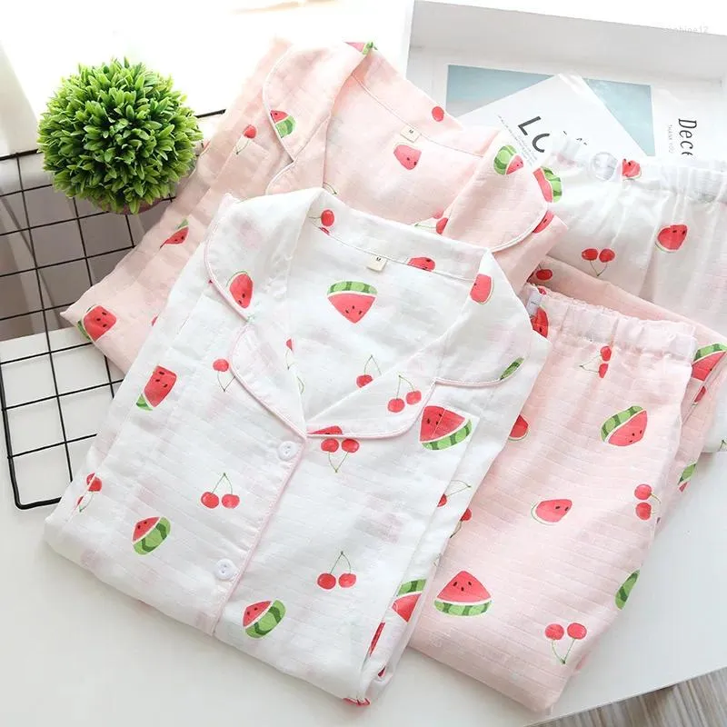 Accueil Vêtements Été Post-partum Mince Absorbant La Transpiration Respirant Pur Gaze De Coton Si Yue Sous-Service Maternel Femmes Enceintes Pyjamas Allaitement