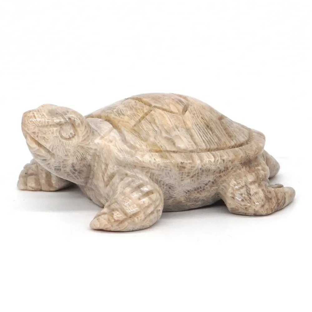 Sculptures 2.3" Sea Turtle Statue Natural Gemstone Coral Jade Crystal Carved Reiki Healing Stone Animal Figurine Craft Home Ornaments Decor