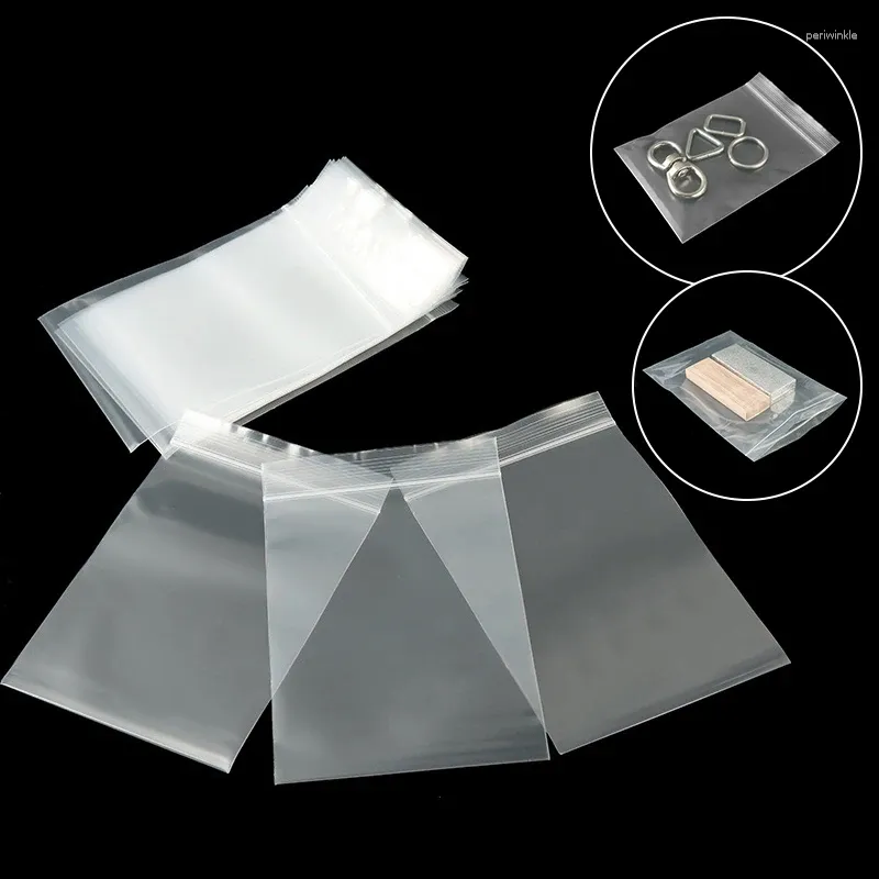 Sacs de rangement 100pcs bijoux cadeau en plastique répétable emballage auto-scellant étanche transparent