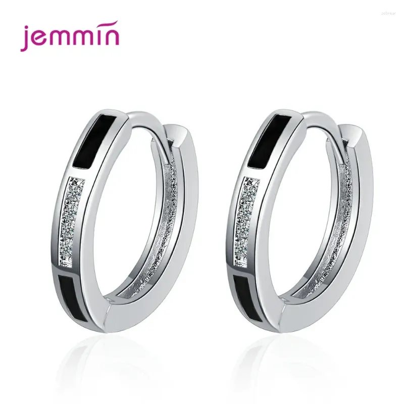 Серьги-кольца винтажные из стерлингового серебра 925 пробы в корейском стиле с кристаллами для женщин и девочек, модные ювелирные изделия, модная оптовая продажа