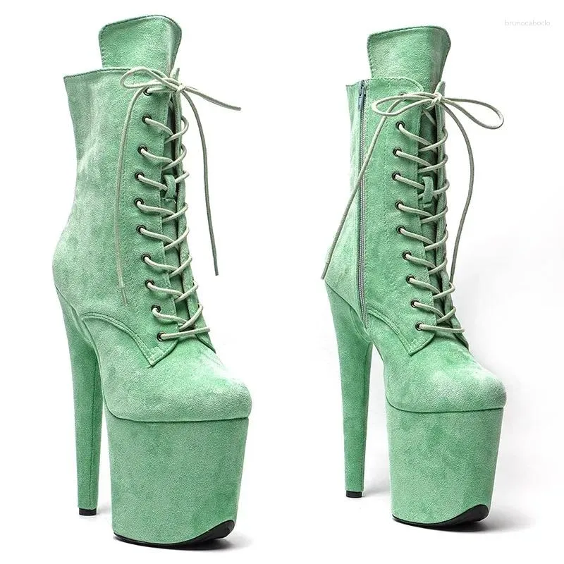 Dance Shoes Fashion Women 20CM/8inches Suede Upper Plating Platform Sexy High Heels Boots Pole 104