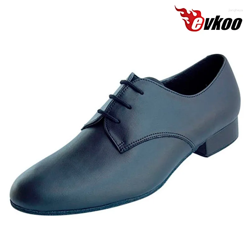 Tanzschuhe Evkoodance Herren Modern 2024 Design Schwarz Farbe Drei Verschiedene Materialien Absatzhöhe 2,5 cm Weiche Sohle Evkoo-306