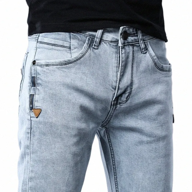 Icpans Skinny Denim Jeans Herren Slim Fit Stretch Herren Jeans Hose Grau Blau 2020 Neu l5Y8 #