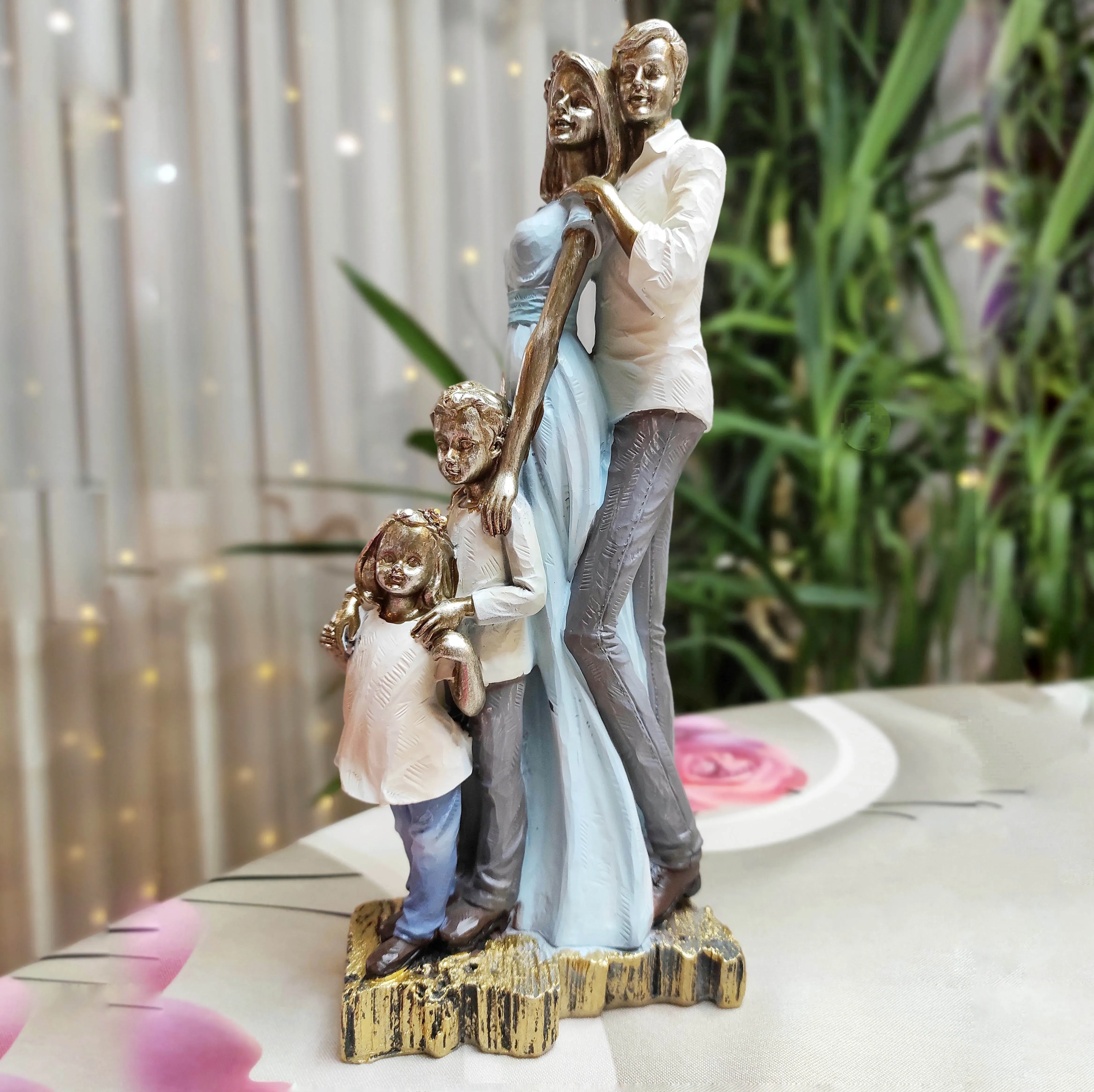 Sculptures Zayton Family Statues Resin Crafts Home Decoration Sculptures Figures Funiture Ornaments Accessories For Living Room