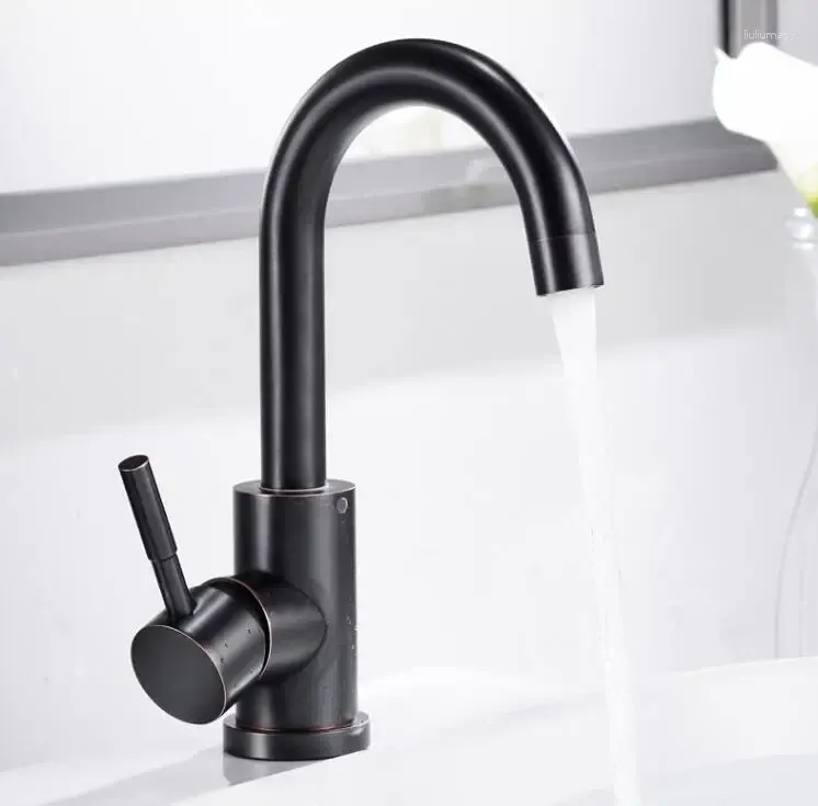 Rubinetti per lavabo Vidric Stile europeo ORB Rubinetto per lavabo in acciaio inossidabile spazzolato Rubinetti per lavabo monocomando Miscelatore per vasca da bagno