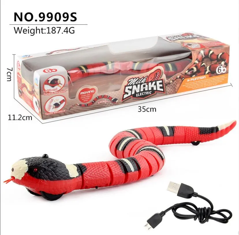 Cobras de controle remoto, brinquedos interativos de cobra com sensor inteligente, carregamento usb, cascavel, animal de estimação, brinquedo de animais rc, df