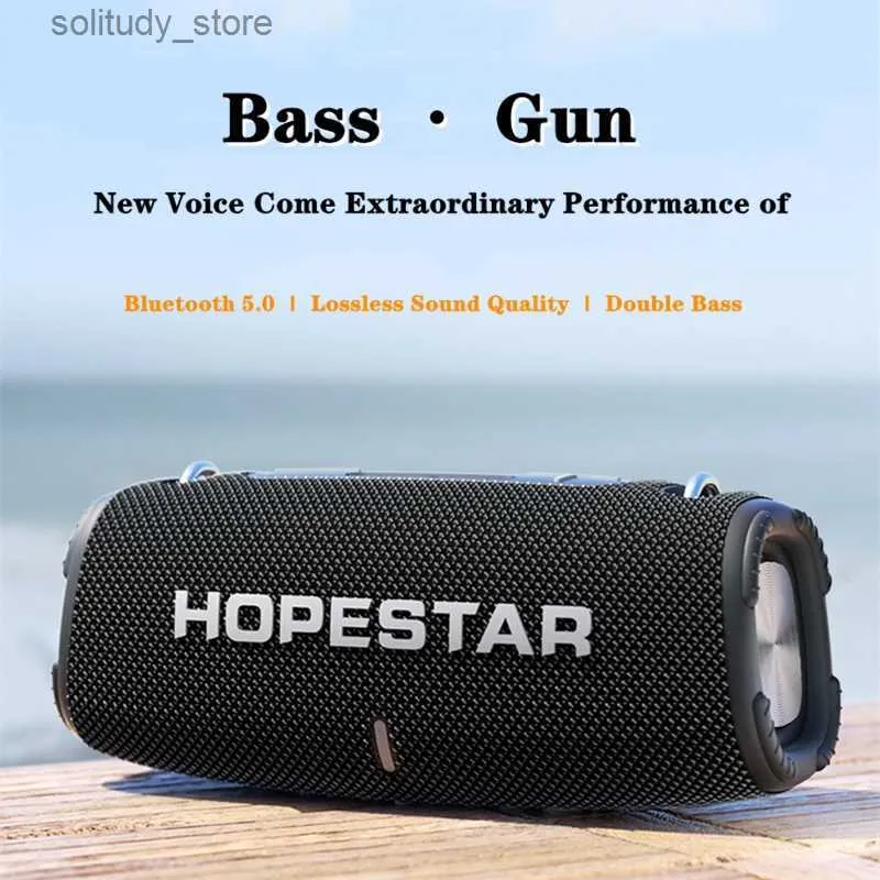 Портативные колонки HOPESTAR H50 Wireless TWS в сочетании с динамиком высокой мощности 40 Вт Наружный портативный Bluetooth-динамик Водонепроницаемый басовый динамик 3D Surround Q240328