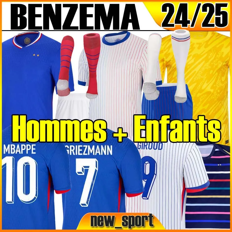 4XL 24 25 French BENZEMA MBAPPE GRIEZMANN soccer jersey 2024 jerseys POGBA GIROUD KANTE men kid kit socks full set Maillot de foot equipe football shirt