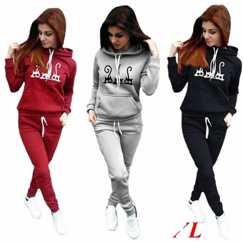 Sweats à capuche Pull Femme Vêtements Costume Sweatshirts Jogging Fi Pantalon polaire Ensembles 2024 Nouveau 2 pièces Ensembles Ventes chaudes Casual Femmes R0JA #