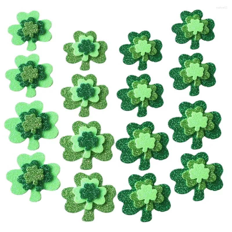 Décoration de fête 3 sacs autocollants trucs Shamrock paillettes décor de la fête de la Patrick paillettes poudre Patricks adhésifshamrock Eva