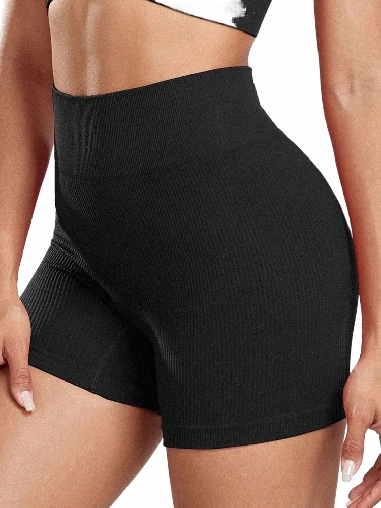 Svokor Rib Shorts pour femmes Butt Lift Seaml Biker Collants respirant élastique jambières d'exercices femme tenue décontractée pantalons de survêtement 94uj #