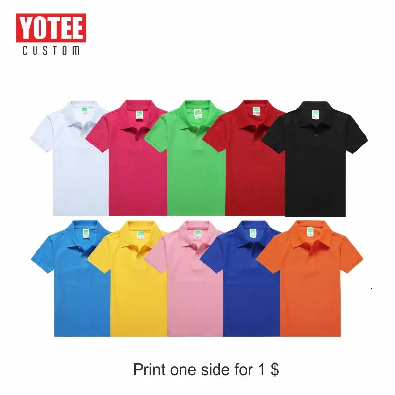 YOTEE summer high quality casual short-sleeved polo clothing kid individual school outing custom POLO shirt cotton children 240319