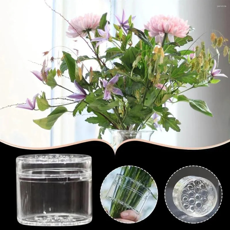 Dekorativa blommor 3 st spiral ikebana stamhållare transparent återanvändbar blommig rutnät för vasbloom shaper (1L 2s)