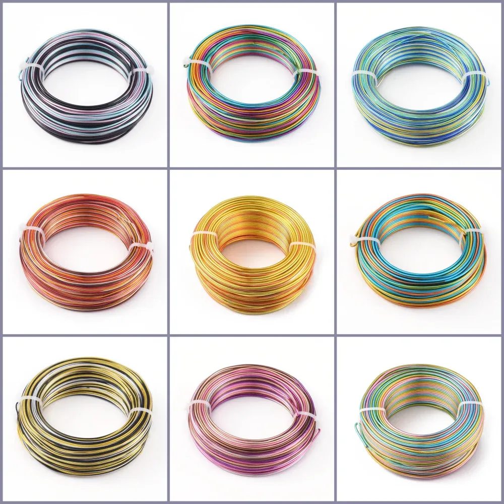 Componenti pandahall 1 rotolo di filo di alluminio colorato risultati di gioielli per la creazione di gioielli braccialetto collana fai da te 1 mm 1,5 mm 2 mm 55 m/rotolo