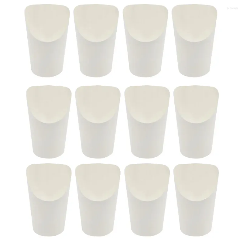 Wegwerpbekers rietjes 50 pc's chip cup ijs friet mini -containers schuin papieren afhaalmaaltijden kraftbuffet