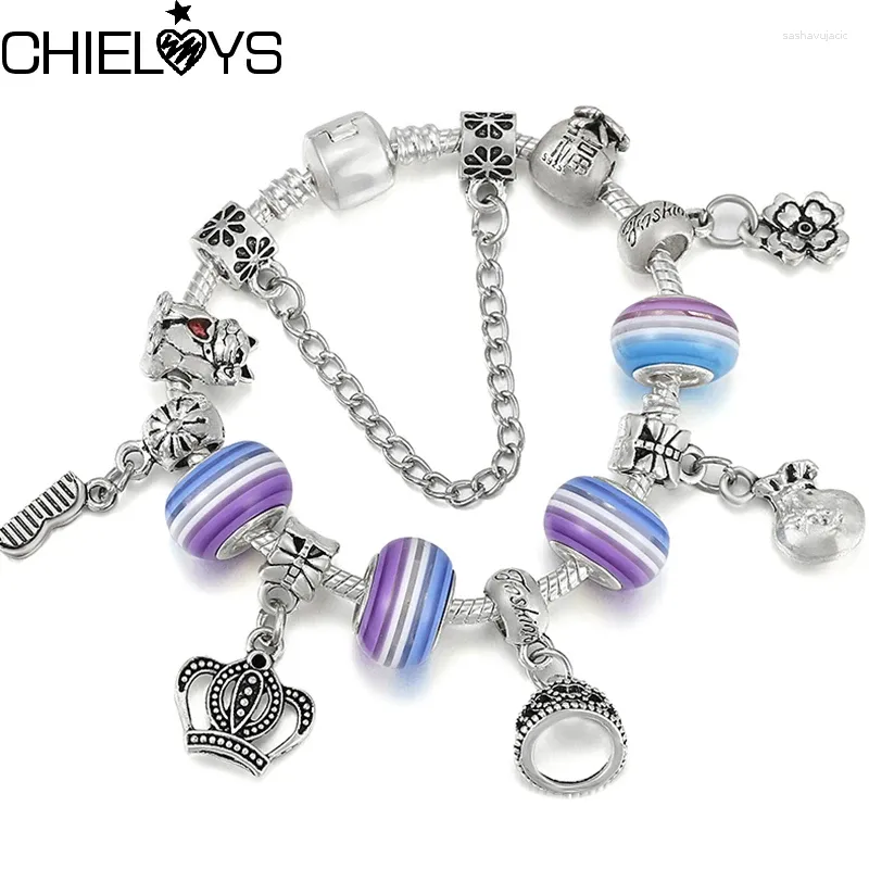 Bracelets de charme Candy Crystal Verre Perles Bracelet DIY Handmake Couronne Fleur Pour Femmes Enfants Bijoux Cadeau Goutte