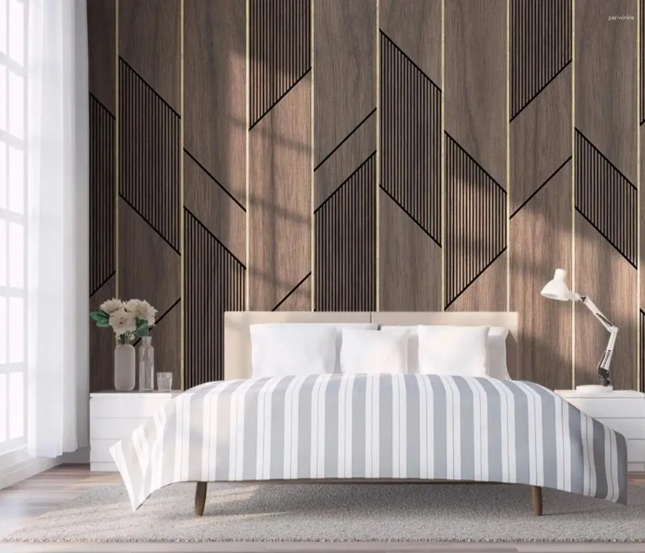 Wallpapers Minimalistisch Geometrisch Plank Lijnen Abstract Muurschildering Behang Modern Muurschildering Woonkamer Slaapkamer Home Decor Papel De Parede 3D