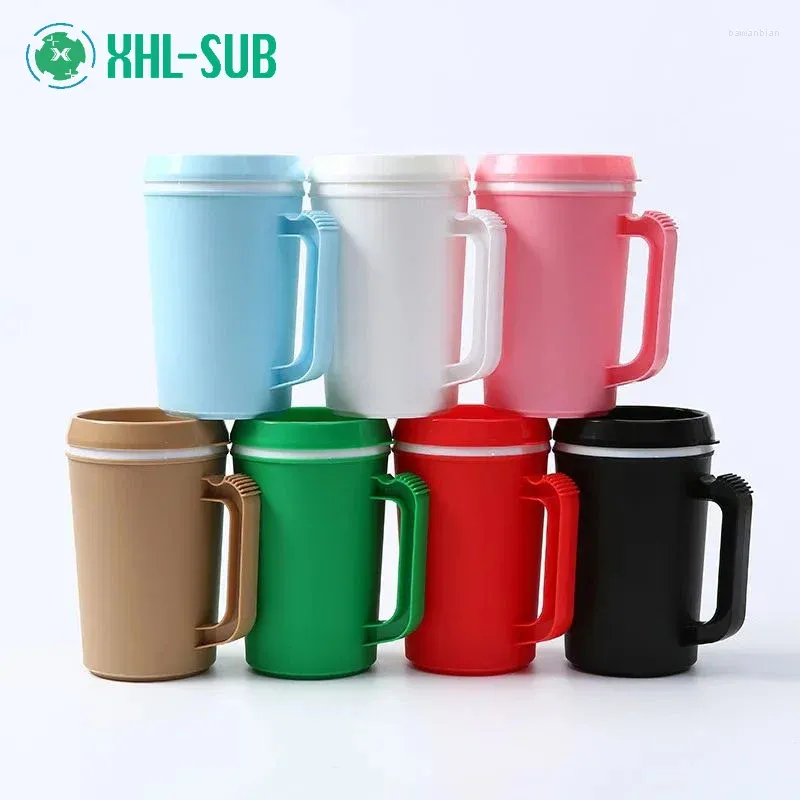 Tasses Arrivée 22oz 34oz Prix Double Paroi Isolée Logo Personnalisé Tasse De Paille Style Camionneur Mega