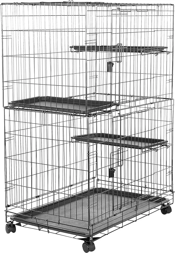 Cat Carriers House Outdoor Cage Cage Game Fence Box Płaski makaron Kennel Duża trójwarstwowa trwała