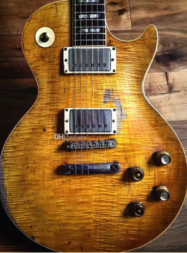 Meilleure relique vieilli standard Gary Moore Singure guitare électrique corps vieilli micros Humbucker matériel importé