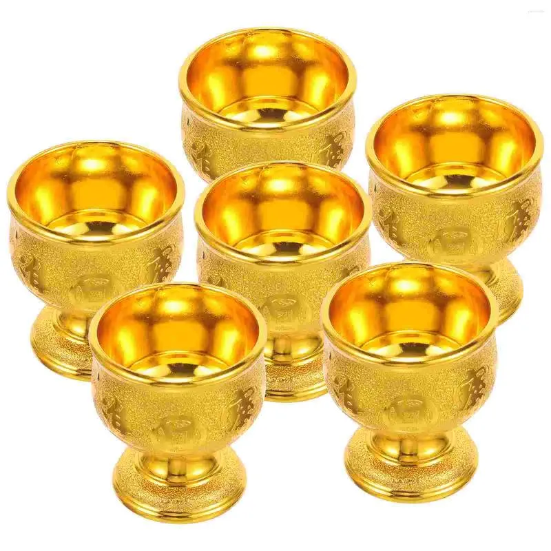 Gobelets jetables pailles 6 pièces tasse de culte offrant pour décor d'eau de Temple délicat petit