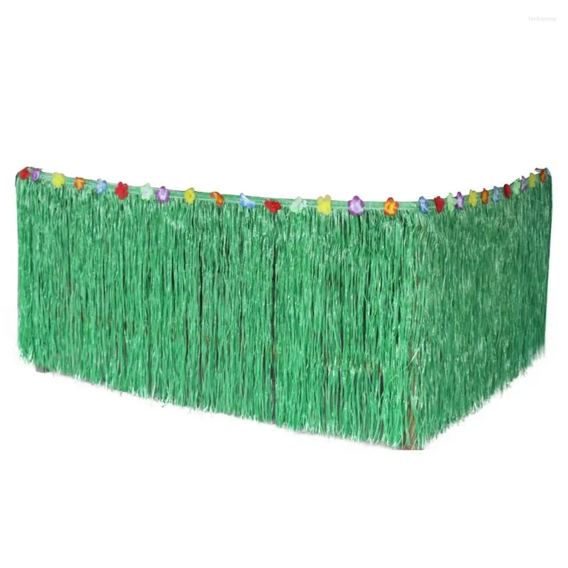 Tischrock 276 75 cm Hawaii-Gras-Schreibtisch für Luau-Party-Dekoration (grün)