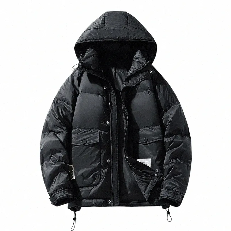 Ueteey 2023 Neue Winterjacke Männer 80 Weiße Entendaunen Warme Dicke Feste Kapuze Männliche Parkas Fi Outdoor Casual Herren Puffermantel b1d6 #