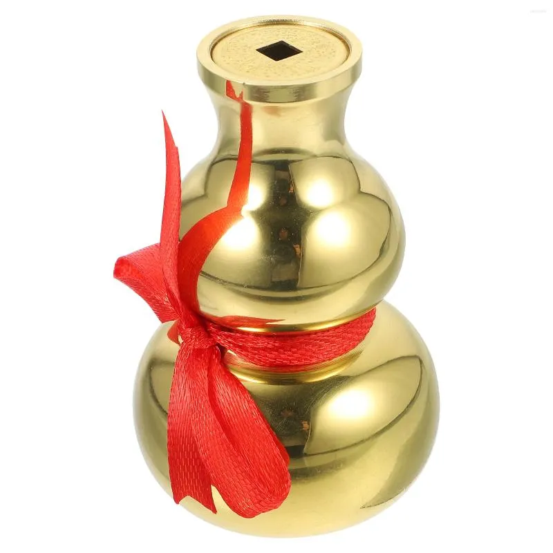 Vasen Vase Feng Shui Kupfer Münze Mini Metall Dekoration Miniatur Winzig Cucurbit Desktop