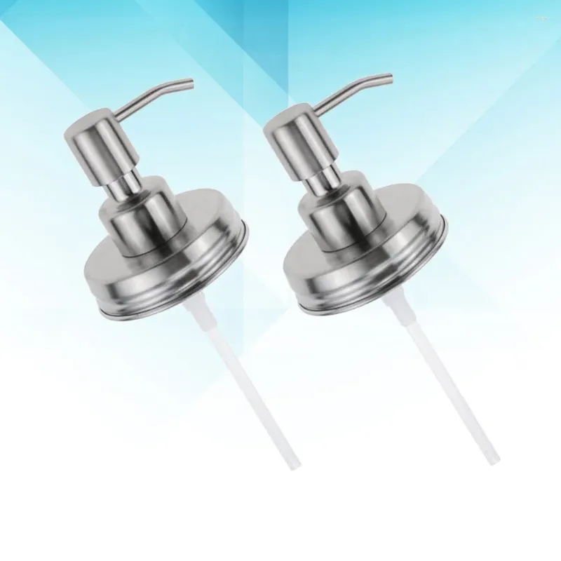 Liquid Soap Dispenser 4 Pcs Stainless Steel Man Hair Conditioner Bathroom Accessories Lids Lotion Pump