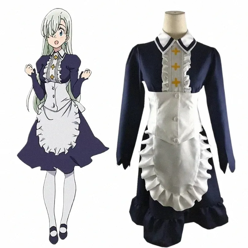 the Seven Deadly Sins Cosplay Japanese Anime Nanatsu no Taizai: Imime no Fukkatsu Elizabeth Lies Maid Dr Cosplay Costume y4jT#