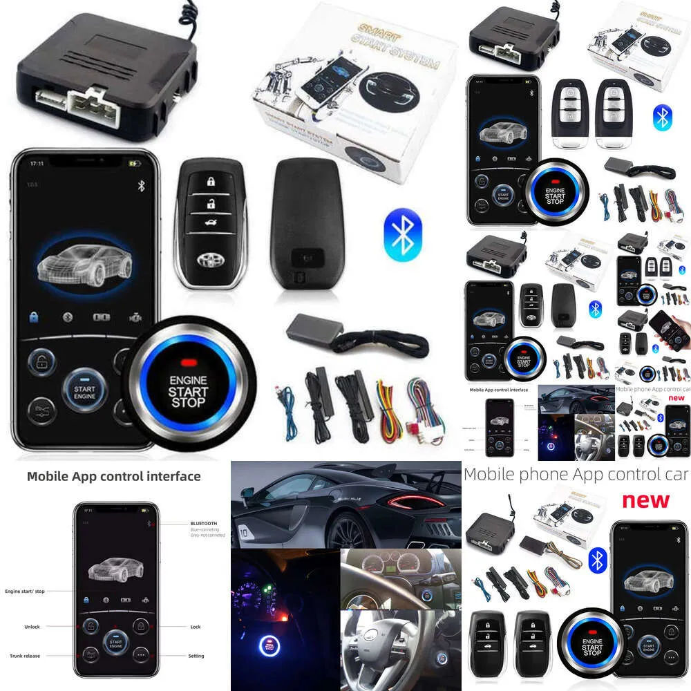 Kit universal de parada remota automática, bluetooth, telefone móvel, controle por aplicativo, motor de ignição, porta-malas aberto, pke, entrada sem chave, alarme de carro