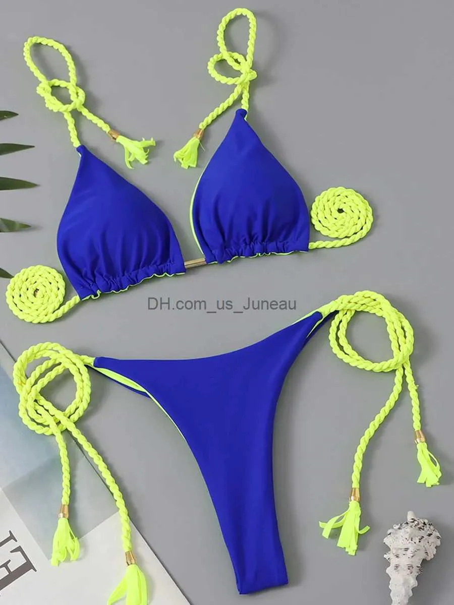 Costume da bagno donna triangolo string bikini 2023 costume da bagno brasiliano sexy donna cravatta laterale perizoma costumi da bagno costume da bagno femminile costume da bagno estivo T240328