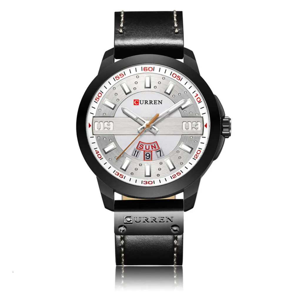 Curren/karien 8286 kalender waterdicht riem quartz casual heren gepersonaliseerd horloge