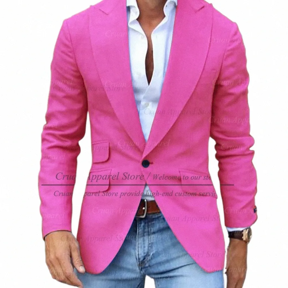 Fuchsia Men's Blazer: Slim Fit Suit Jacket for Weddings, Parties Business  Tailored Groom/Groomsmen Coat, Hot Sale!