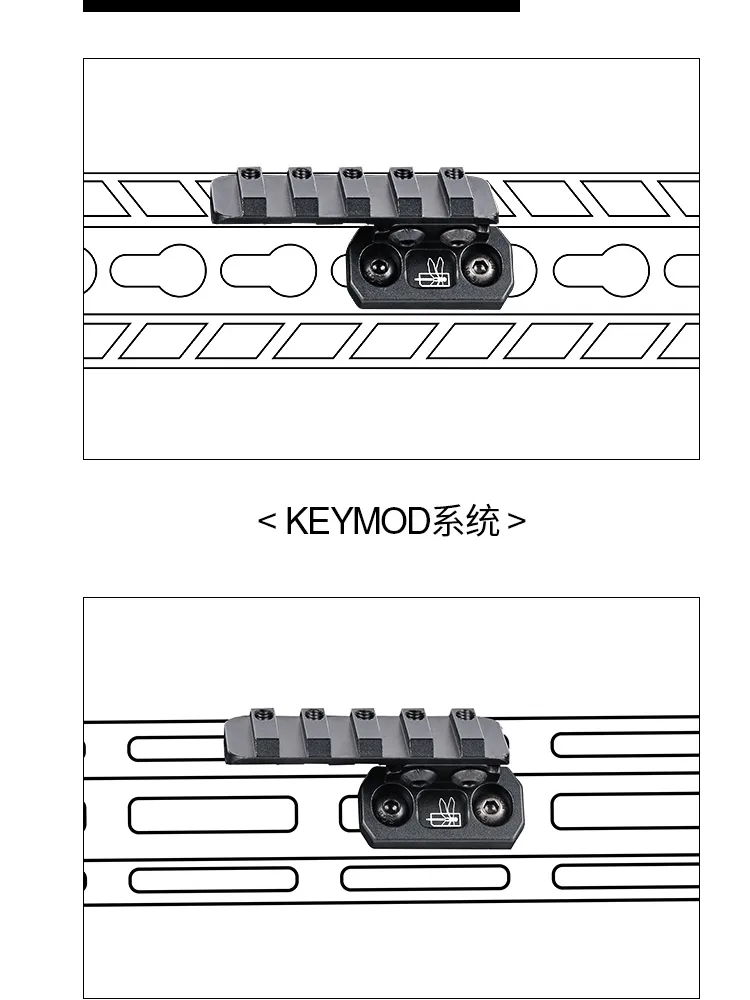 WA Tactical M600C/M300 Latarka Podstawa MLOK/Keymod Fishbone Braket CNC Wysokiej jakości akcesoria