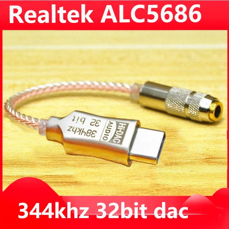 Konwerter ALC5686 USB Typ C do 3,5 mm Wzmacniacz słuchawek DAC AUX Dekoder Aux kabel audio adapter HiFi Android