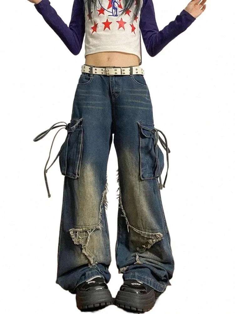 DHgate.com:Baggy Denim Jeans 2023 Streetwear for Women, High