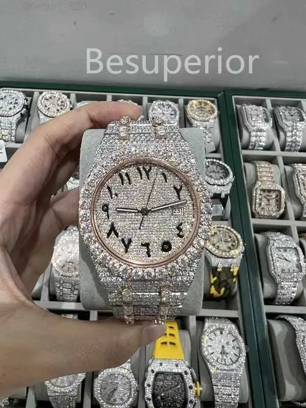 Out Cartier Santos Mens Blinged Out Watches Men's Iced Out Diamond